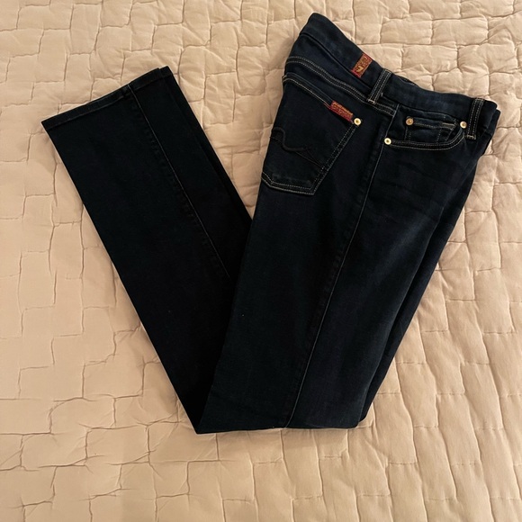 7 For All Mankind Denim - 7 For All Mankind Kimmie Straight Leg Jeans - Deep Indigo